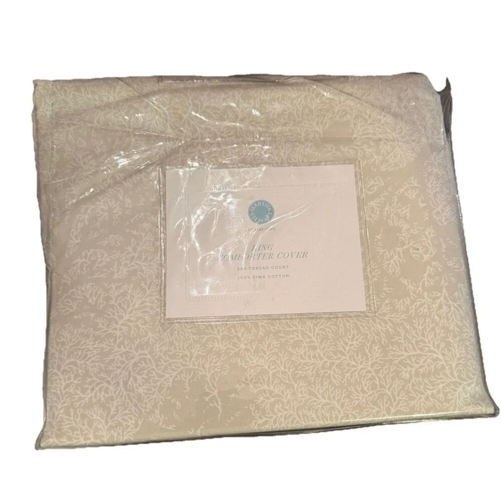 Martha Stewart King Comforter Mist 360 TC 100% Pima Cotton Bedding CSKCCMS822